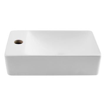 Felix 15 in. W x 8 in. D Modern Wall Mounted Rectangular Ceramic Mini Sink